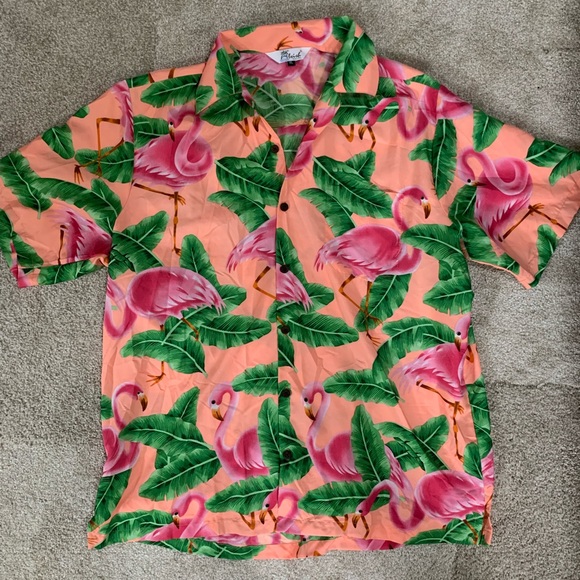 Alvish Men’s Hawaiian Flamingo Shirt XL - Picture 3 of 12